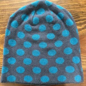 Stylish Polka Dot Beanie - Blue and Gray